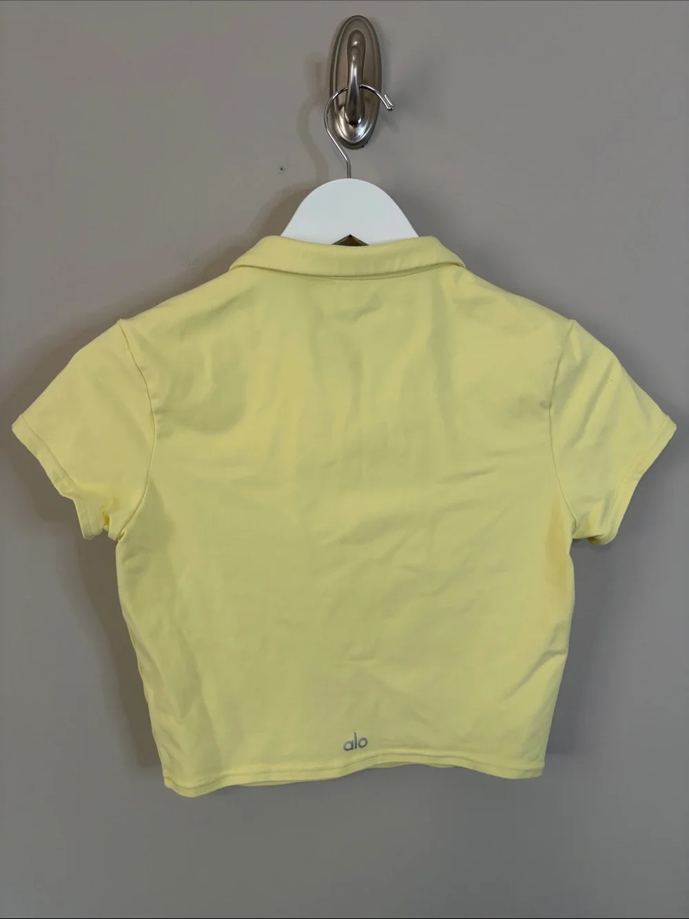Alo Yoga SET Varsity Tennis Skirt Polo Shirt Buttercup yellow Top M Skirt L